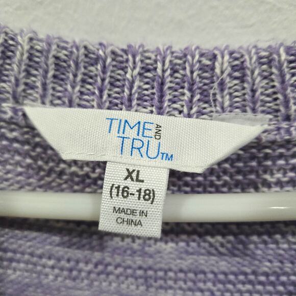 Time And Tru Sz XL Orchid Dream PatchWork Sweater - Picture 2 of 8